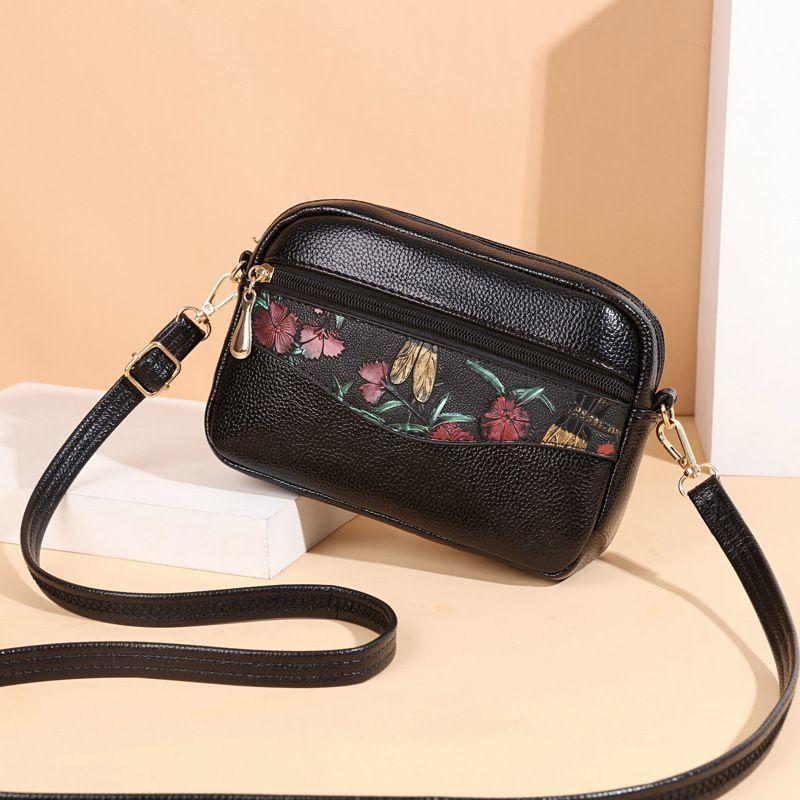 Bestickte Umhängetasche Damen Kleine Tasche Mutter Umhängetasche Handytasche Kleine Runde Tasche Damen Geldbörse