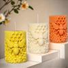 3D Κυψελωτή Κερί Στύλου Σιλικόνης Μούχλα DIY Ανάγλυφη Μέλισσα και Λουλούδι Κυψελωτός Κύλινδρος Κερί Αρωματοθεραπείας Μούχλα Γύψου Διακόσμηση