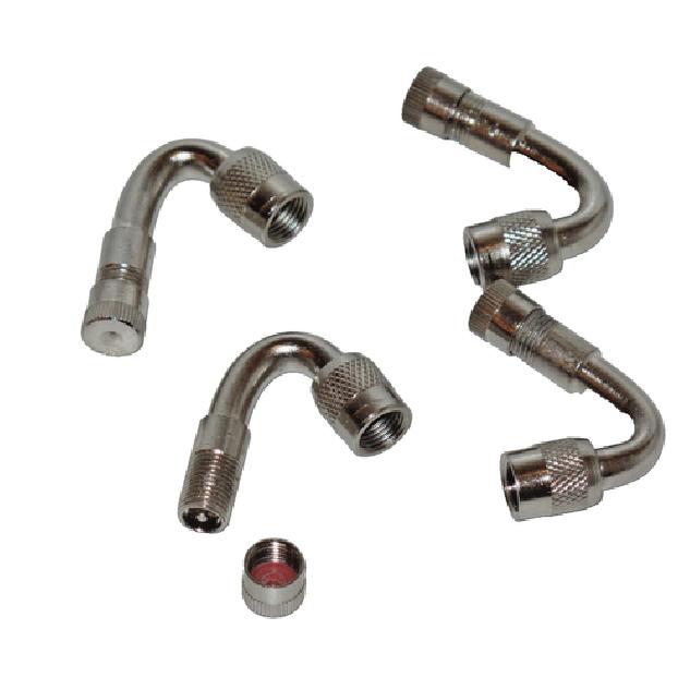 4 Kits Brass Tire Valve Stem Extension Chrome coated 45 Degrees