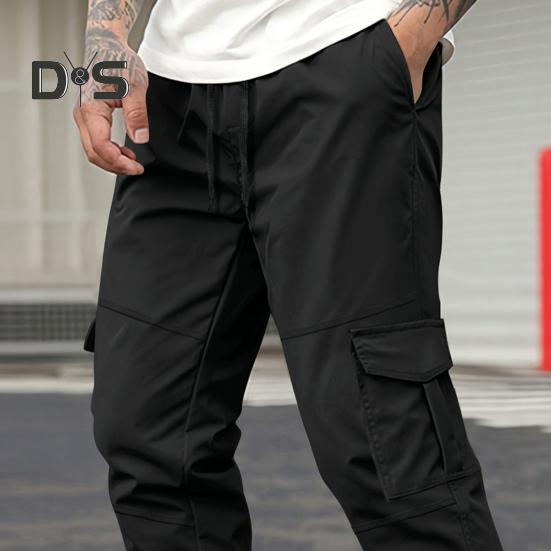 Uformelle joggebukser for menn Treningsbukser med snøring med lommer Utendørs joggebukser for sommerløping og fotturer