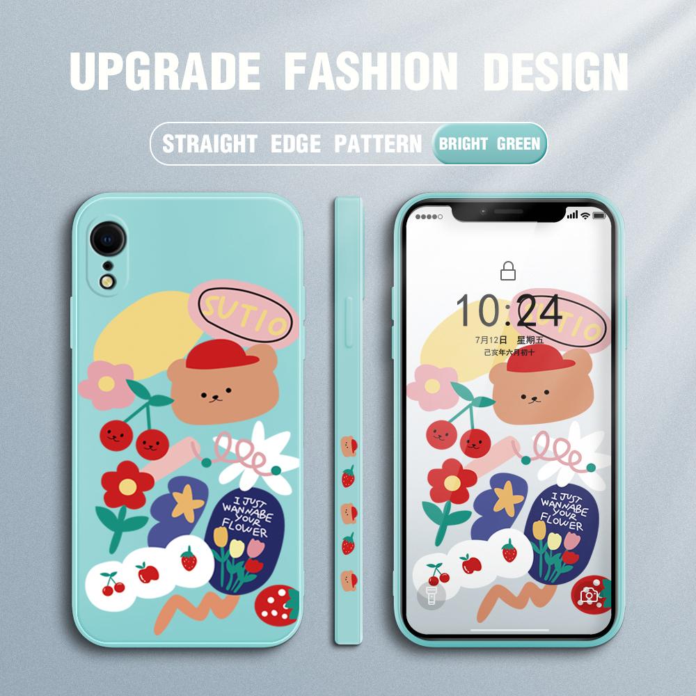 Cute Cartoon Bear Phone Case for Redmi Xiaomi POCO Note 10 Pro 9 9A 9T 10C 8 7 11 Lite 5G X3 M3 Square Edge Soft Full Camera Protect Soft TPU Cover