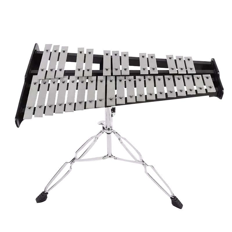 32-Tone Aluminum Glockenspiel Portable Orff Percussion Instrument: Folding Steel Plate Hand-Knocked Piano