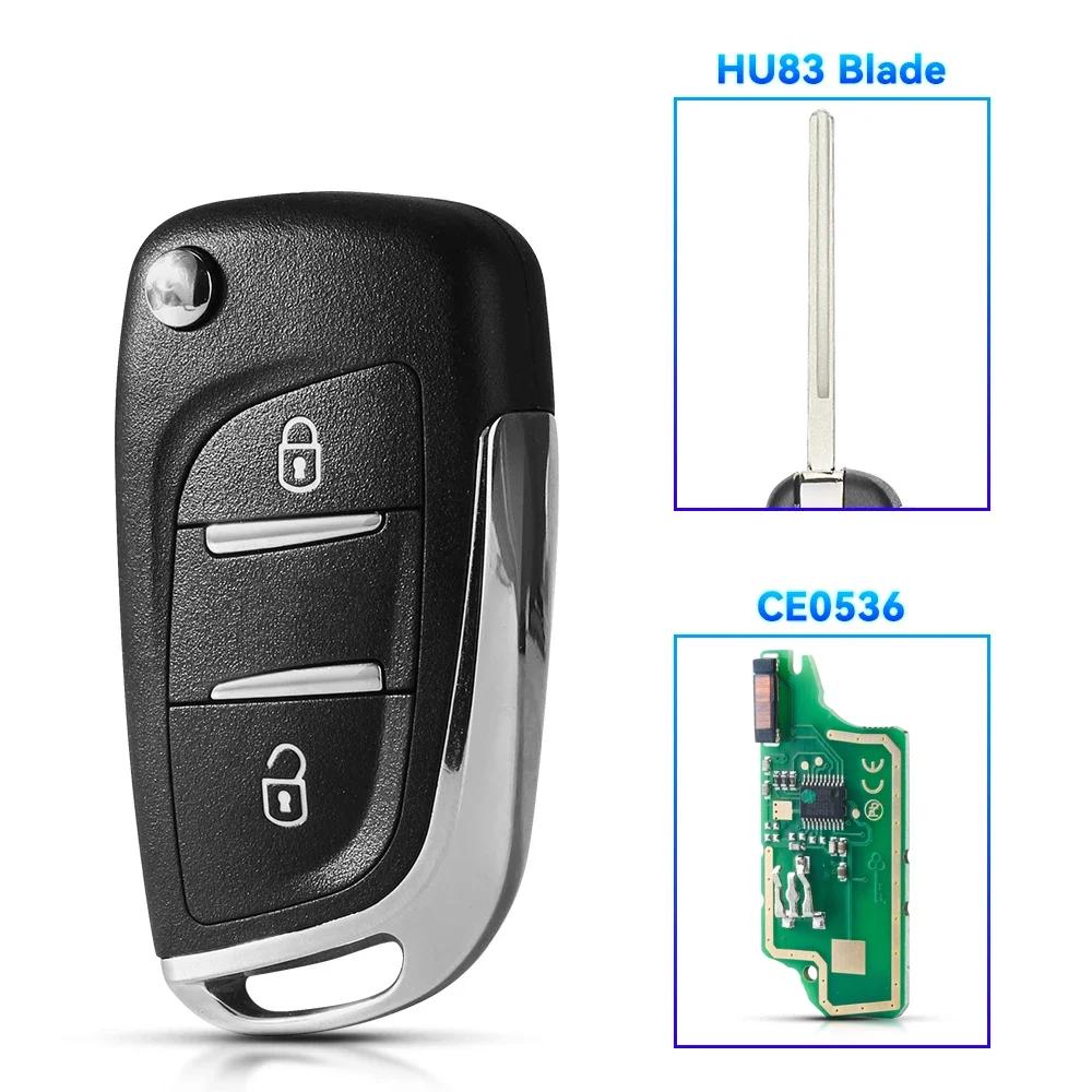 KEYYOU Modified Filp Remote Key 433MHz ASK FSK For Citroen C1 C2 C3 C4 Berlingo Picasso For Peugeot 207 307 ID46 CE0536 CE0523