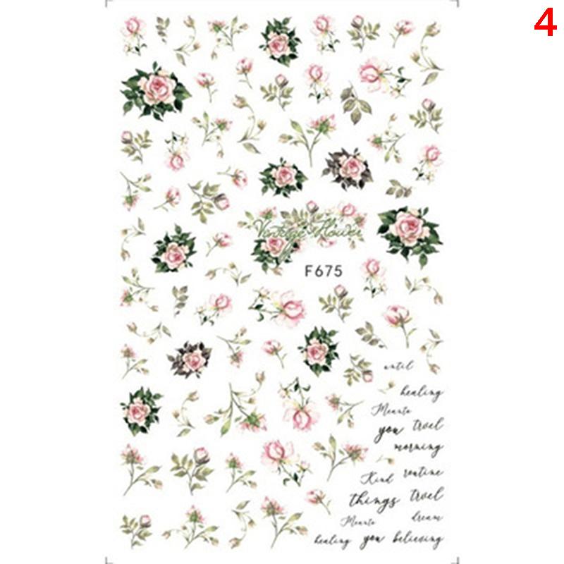 Holographic Butterflies Nails Art Manicure Stickers Flowers Nail Decoration