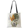 Plant Flowers Shopping Tote Bag Women Canvas Print Shoulder Bag Reusable Harajuku Large Capacity Travel School Handbag CLE