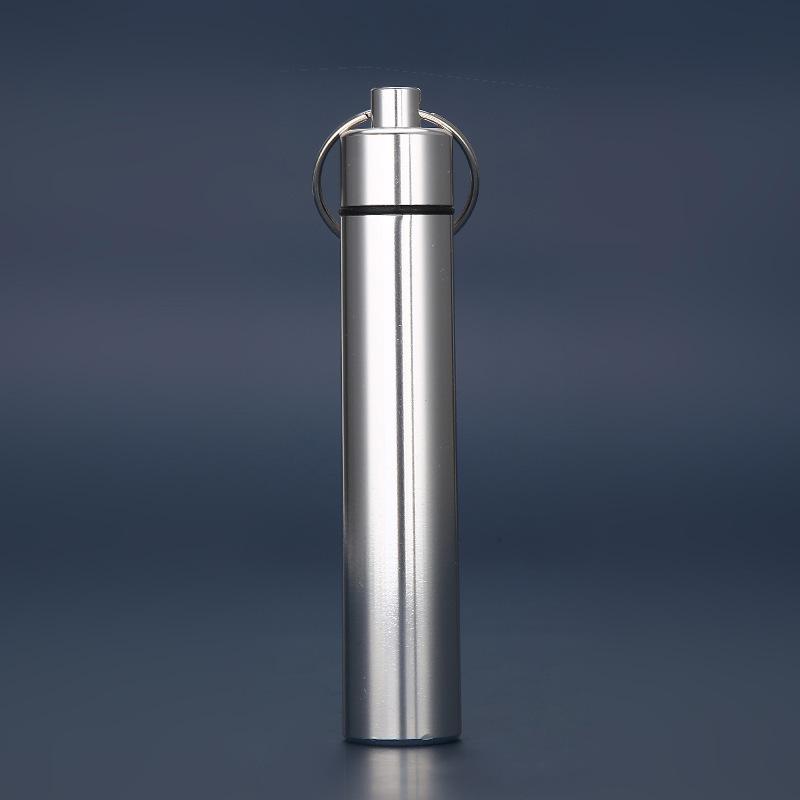 Portable Reusable Stainless Steel Toothpicks & Floss Set + Aluminum Alloy Barrel