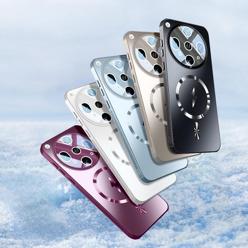 For Magsafe Trådløst Ladeetui for OPPO Find X8 Ultra Magnetisk Frostet Støtsikker Linsefilm Beskyttelse Hardt Deksel for OPPO Find X8s X8 Pro Støtfanger