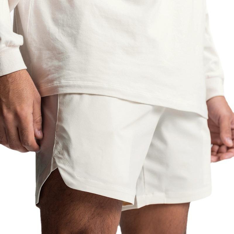 Men's Sports Quick Drying Shorts with Single-layer Splicing and Loose Fit Fitness Basketball Five Point Shorts