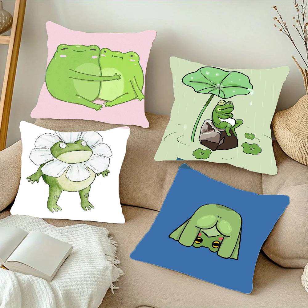 Frog Cartoon Fairy Tale Pillow Case Sofa Cushion Cover Room Home Decoration