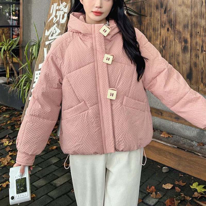 Coat for Women Down Winter Fleece Thickened Plush Windbreaker Waterproof Casual Zipper Solid Color Hooded Jacket