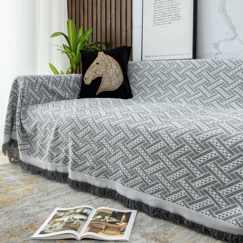 Nordic Minimalist Non-Slip Stain-Resistant Waffle Sofa Cover Blanket