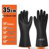 Longchan Industrial Chemical Resistant Rubber Gloves, Black, 35cm