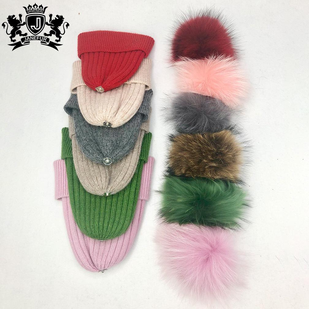 Custom Strip Knit Luxury Designer Winter Pompom Beanies Unisex Warmly Angora Wool Hat With Big Pom Poms