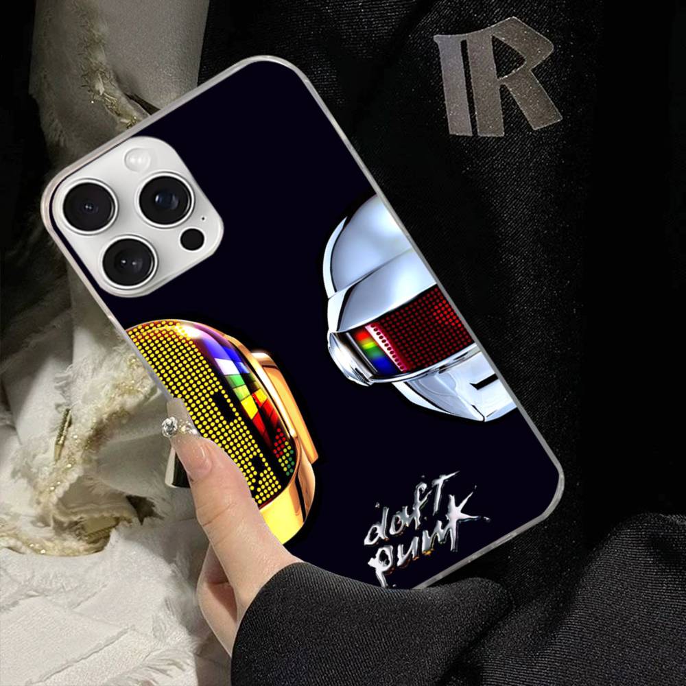 Coque de téléphone D-Daft Punk Band France Pour IPhone 17 16 15 14 13 12 11 Pro Max Plus Couverture Ondes d'Eau Aurore