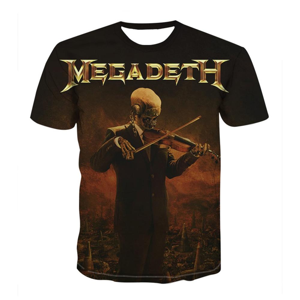 Summer Men Women Fashion Megadeth 3D Printed T-Shirt O Neck Short Sleeve T-shirts funny Casual Kids tops tees 100-6xl