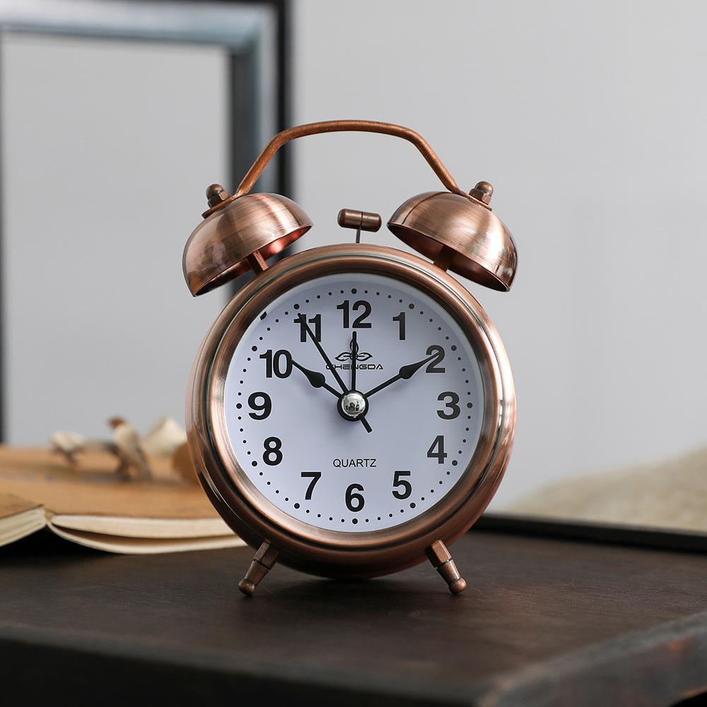 Twin Bells Alarm Clock Silent Non Ticking Quartz Metal Retro Mini Two Double Large Squid Digital Sunrise Kids Game Mirror Smart