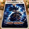 Flannel BlanketDragon Ball Custom Name Text Personalized Soft Warm Throw Blanket Home Decor Gift