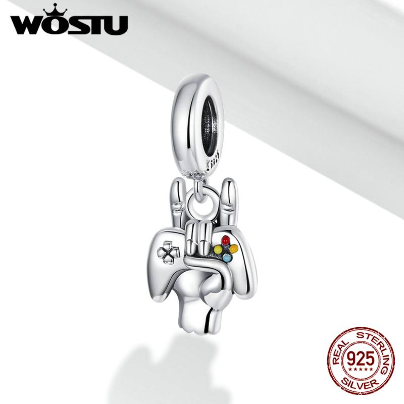 

WOSTU Gesture of Love и игровая консоль, подвеска из стерлингового серебра 925 пробы, бусина для женщин, ювелирные украшения 925 silver