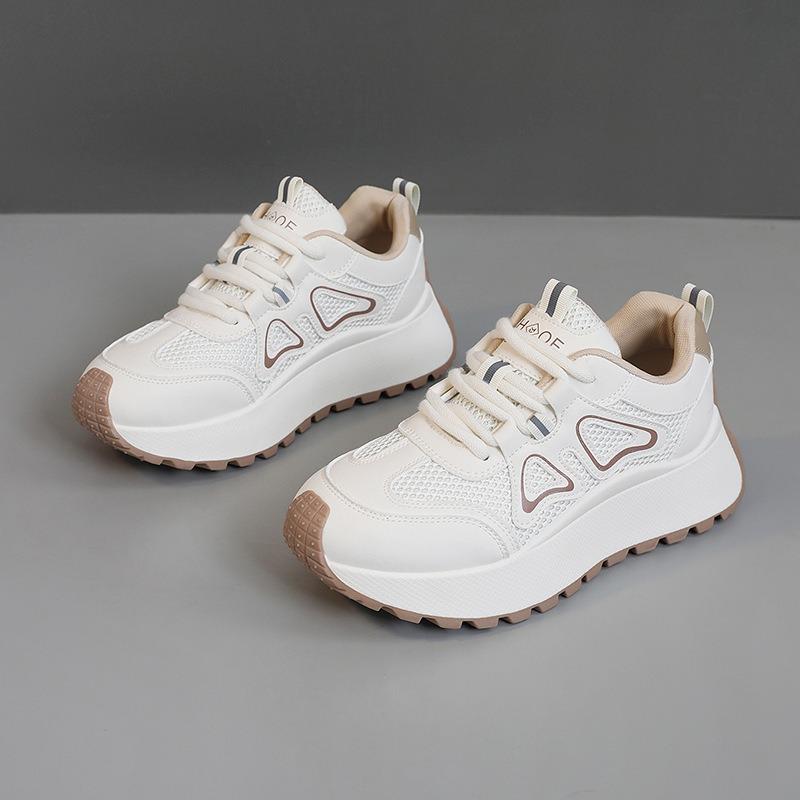 Autumn New Chunky Shallow Women Sneakers Designer All-match Mesh Breathable Casual Vulcanized Shoes Lace-up Female Running Shoes