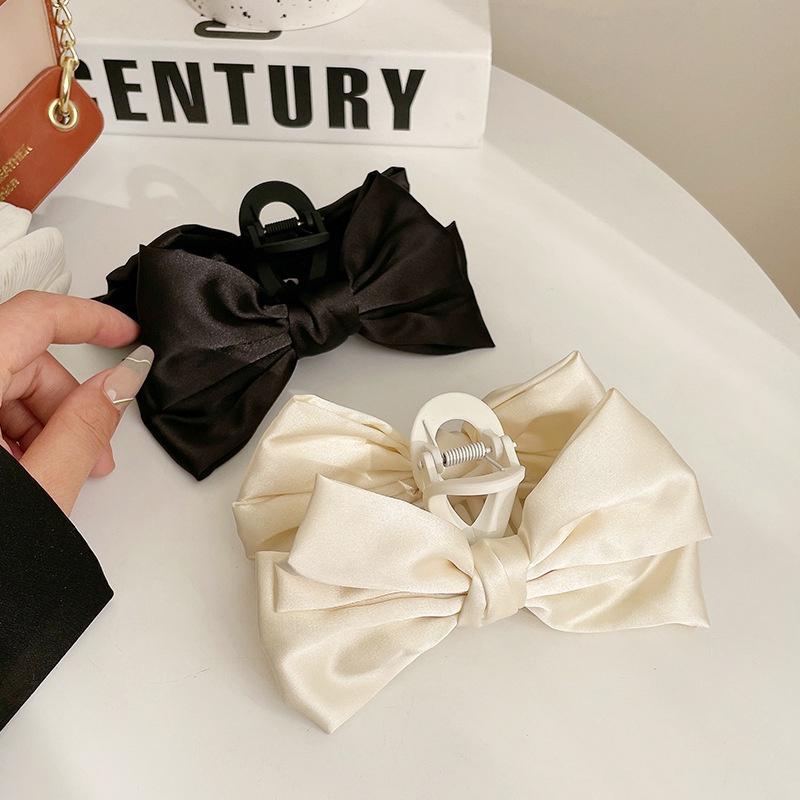 Korea large size bow hair clip elegant temperament simple style exquisite girl  claw clip fashion hair accessories