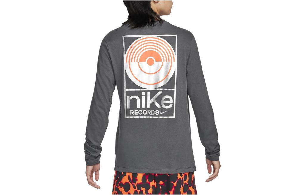 Nike T Shirts Men's Coal Gray Crew Neck Moderate Straight Fit FQ3879-060