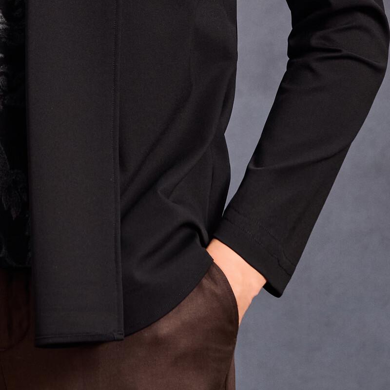 Antuniao Men's Chinese Print Faux Two-Piece Knit Cardigan Jacket