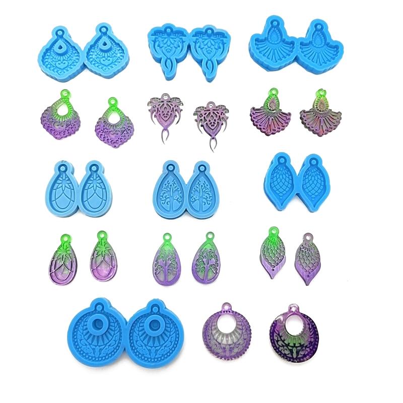 7Pieces Earring Resin Molds Silicone Earring Molds for Jewelry Making Silicone Molds for Resin DIY Fashion Earring