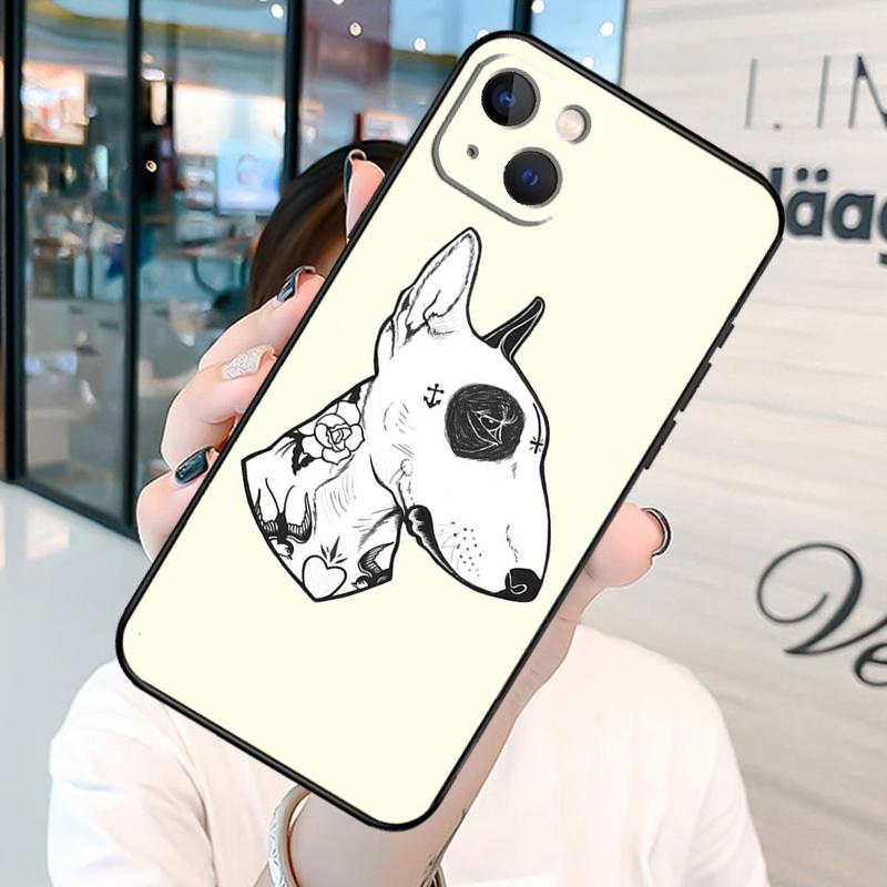 English Bull Terrier Dog Bumper Phone Case For iPhone 11 12 13 14 15 16 Pro X XR XS Max Plus Back Cover