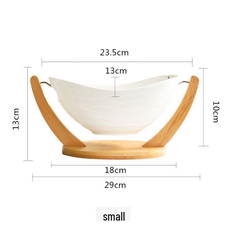 Qianxing Ceramic Bamboo Fruit and Snack Basket Set