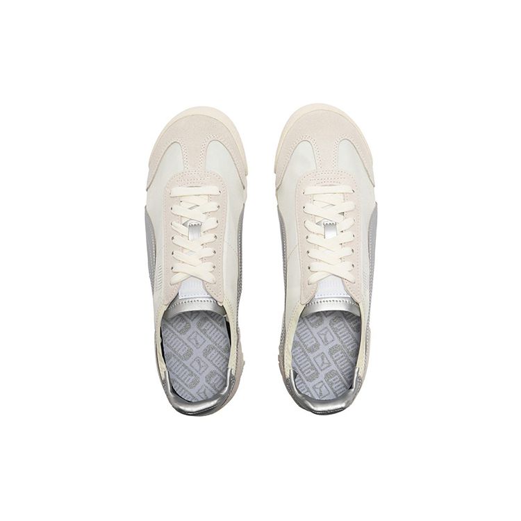 Puma Roma OG Nylon Metallic Whisper White Silber Unisex Sneaker Creme 390635-01