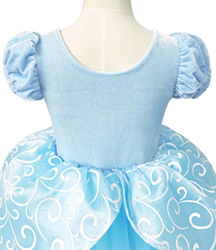 [TYHTYM] Cinderella Dress Kids (Princess Dress + Arm Covers) 2-Piece Set - Cosplay Costume, Fancy Dress, Fluffy Princess Dress, Kids Costume, Perfect