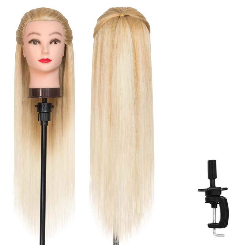 High Temperature Fiber Wig Mannequin Head for Hairdressing and Haircutting Training