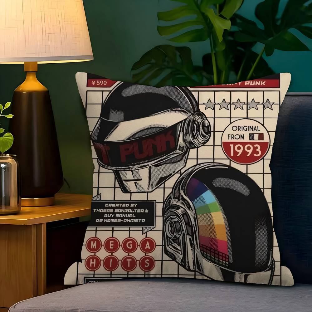 Band D-D-Daft Cool Logo Punk Pillow Gift Home Office Decoration Bedroom Sofa Car Cushion Cover Case 45X45