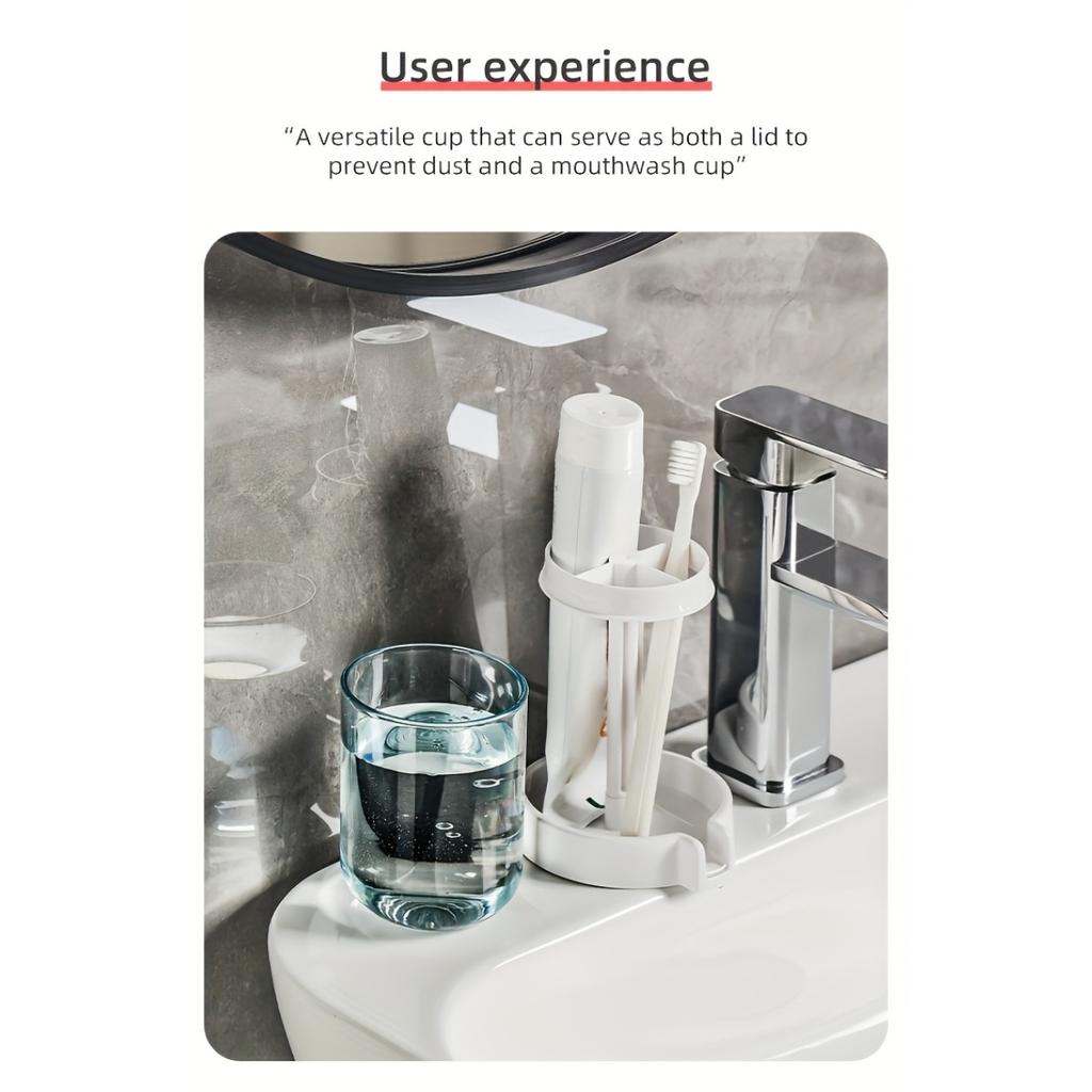Toothbrush Holder with Dust Cover. Toothbrush Cup Holder with Drainage, Flow Guide, Storage Cup Holder. Home Multifunctional Dental Appliance Holder