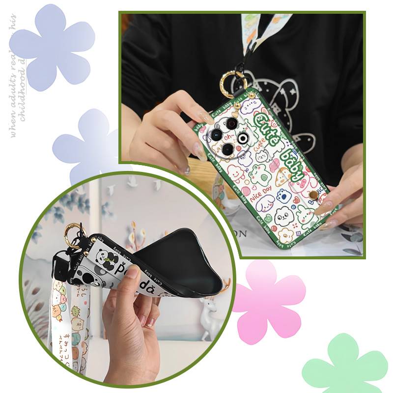 Wristband Soft Case Phone Case For Tecno Spark30 Pro 4G/KL7 Dirt-resistant Ring Cute Kickstand Waterproof Back Cover