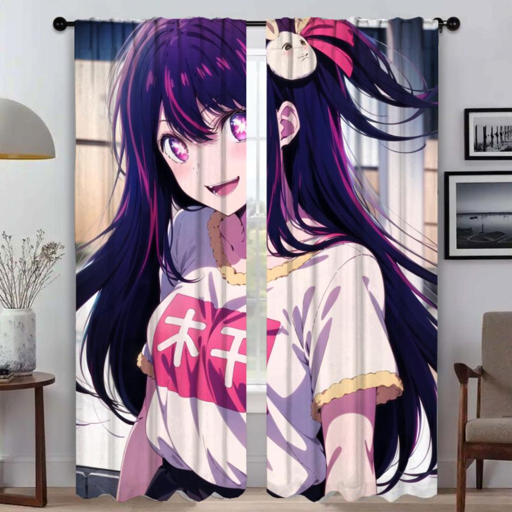 

Современные шторы для гостиной для камеры Oshi No Ko Shaggy Partition Halloween Decoration Home Interior Warms 2 Pieces Shades W50xH70cmx2pcs-CL