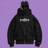 Felpe con Cappuccio Balaclava STREETRICH Doppia Cappuccio Streetwear Hip Hop Moda Maschera Facciale Felpa Giacca Cappotto Uomo Donna Autunno Inverno Felpe con Zip