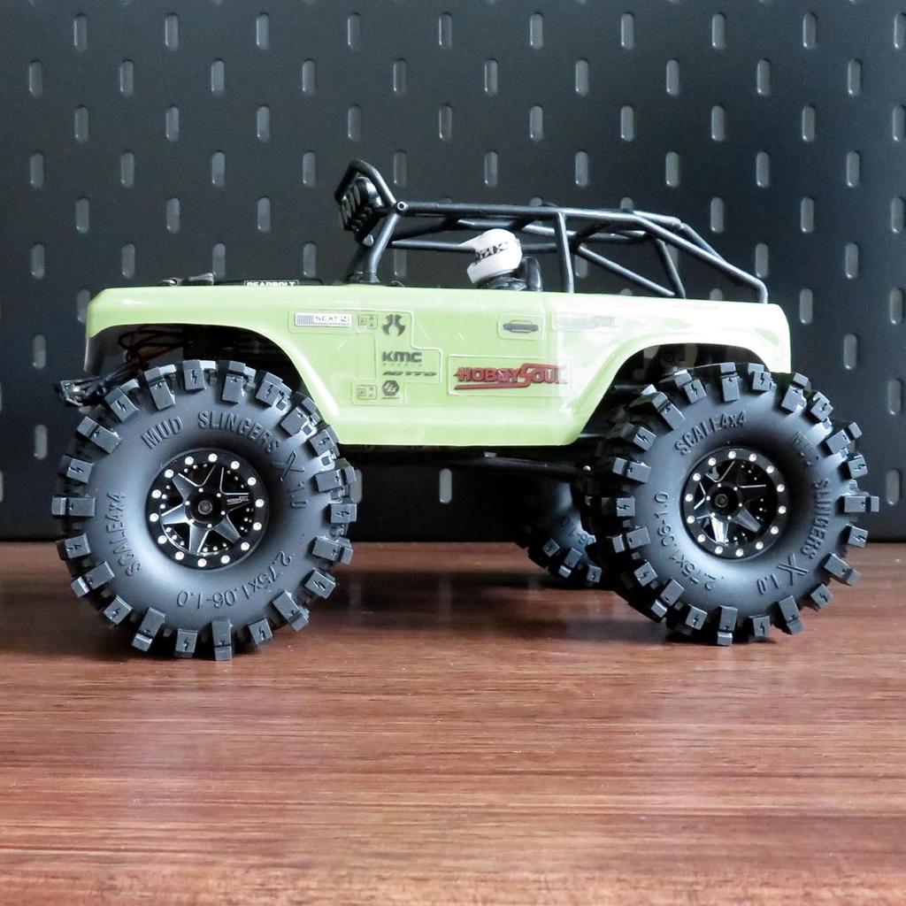 HOBBYSOUL 1.0 Crawler Tires 70mm Tall 1.0'' Mud Slingers X Super Soft Sticky Tyre for RC 1/24 SCX24 1/18 TRX4M Upgrades