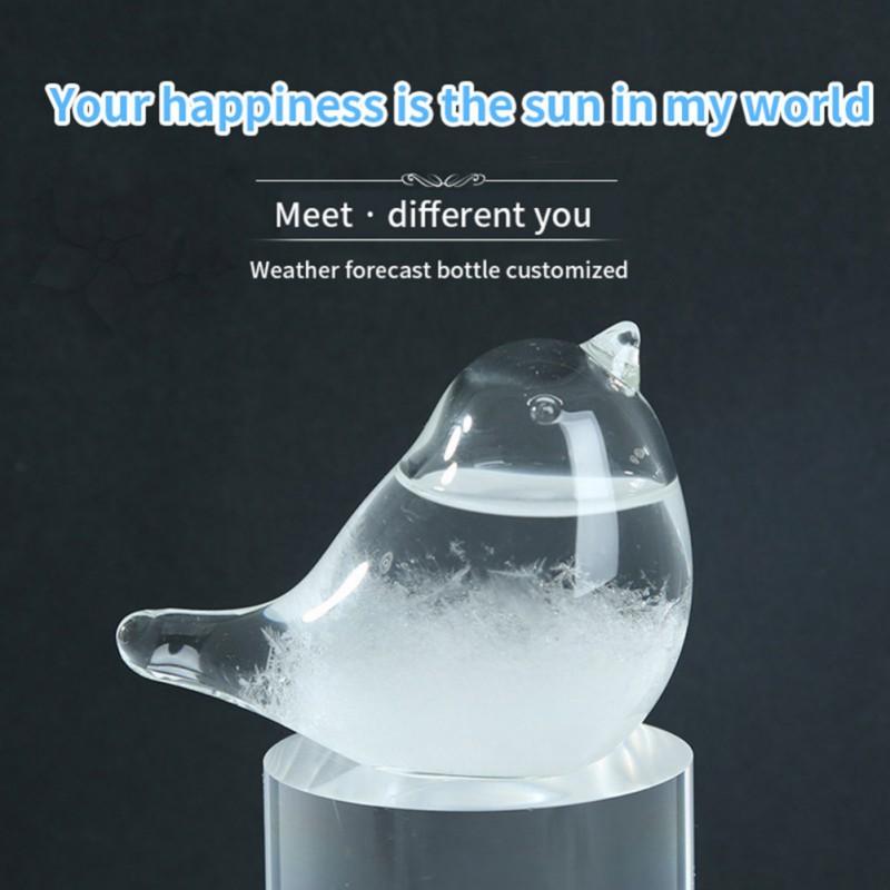 

Desktop Stylish Apple Bird Swan Shaped Crystal Weather Forecast Bottle Glass Storms Weather Predictor Monitor Barometer For Home