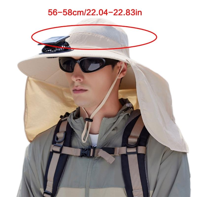 Rechargeable Outdoor Hat Built In Fan Solar Charging Lightweight Breathable Sun Protection For Men Women