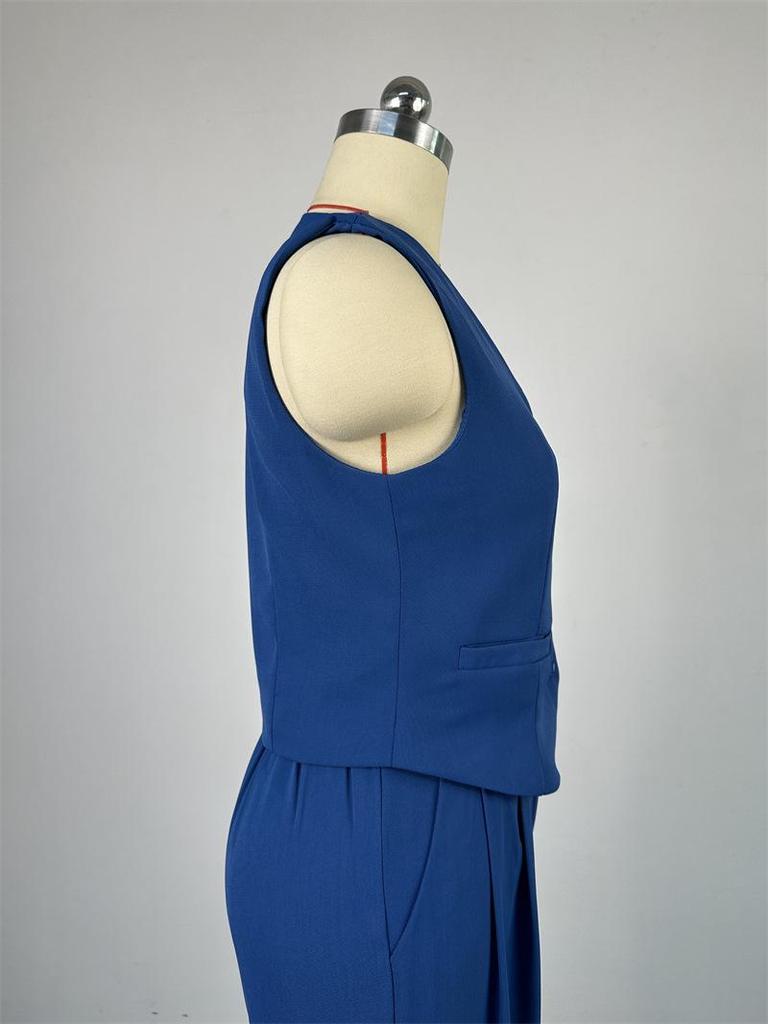 Conjunto de Moda de Verano 2025 para Mujer: Chaleco sin Mangas de Cuello en V y Pantalones de Pierna Ancha