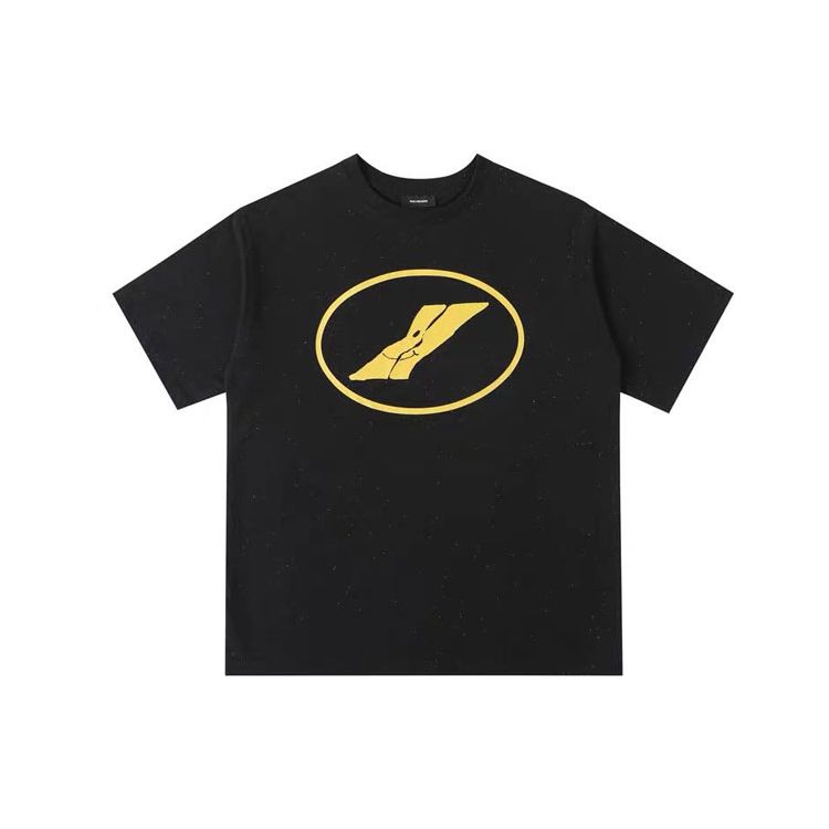 We11done Ss22 Logo Print Crew Neck Short Sleeve T-Shirt Unisex T-Shirts Black WD-TT1-22-832-U-BK