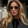 Fashion Metal Half Frame Diamond Sunglasses for Men Women Trendy Small Frame UV Protection Glasses