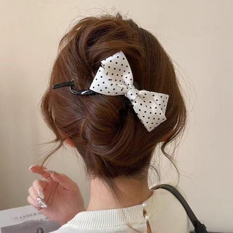 Elegant Dot Bow Hair Clips for Girls Satin Twist Hairpins Hairgrip Korea Back of Headwear Barrettes Women Hair Accessories