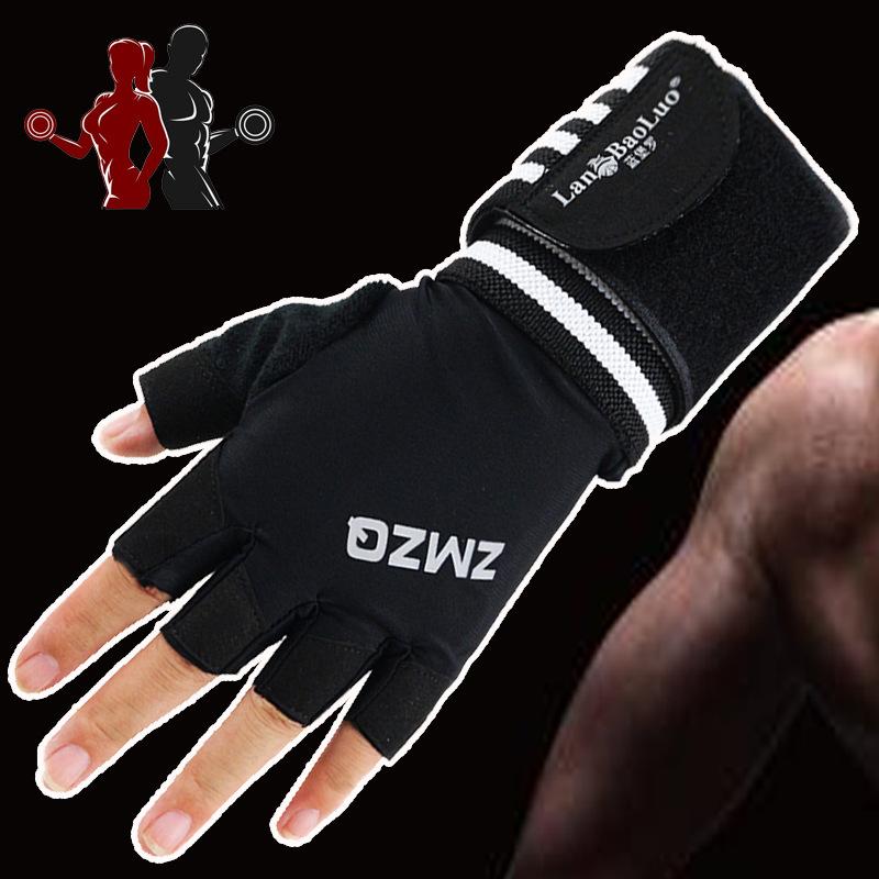Fitness gloves, sports long wrist guards, anti-cocooning and non-slip half finger