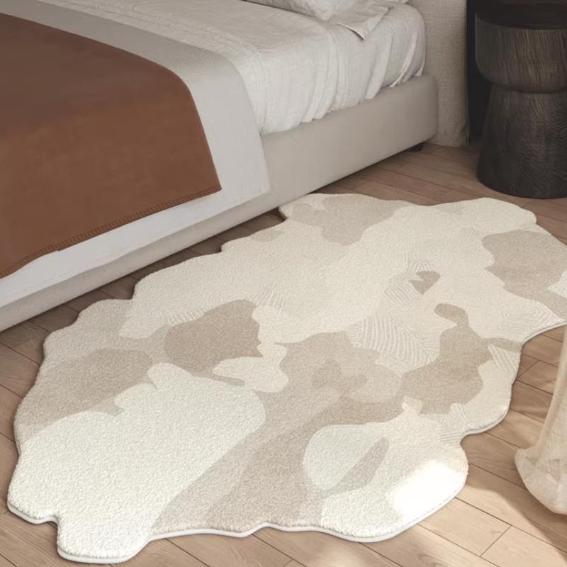 Light Luxury Living Room Decoration Carpet  Art Design Rugs for Bedroom Fluffy Soft Irregular Shape Rug Home Thickened Floor Mat