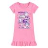 M1196 Kids Girls Kpop Rumi Zoey Mira Print Short Sleeves Ruffle Dress