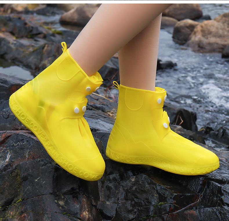 Unisex Waterproof Non-Slip Silicone Rain Shoe Covers: Thick, Wear-Resistant, Lightweight for Outdoor Use