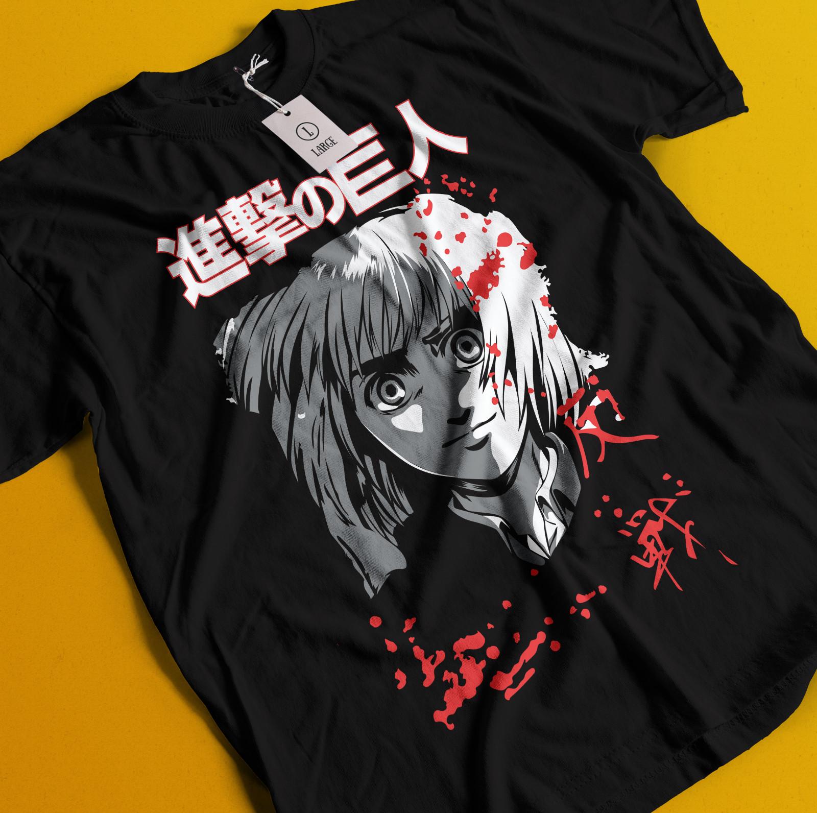 

Attack On Titan Shirt Eren Mikasa Tshirt Levi T-Shirt Mens Womens Tees Top AOT Erwin Hange Armin Tee M