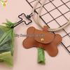 Spot PU Leather Bone-Shaped Pet Waste Bag Dispenser for Cats and Dogs